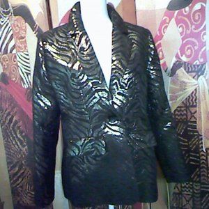 MinkPink Jacket/Blazer LG  Black Gold  Worn Once